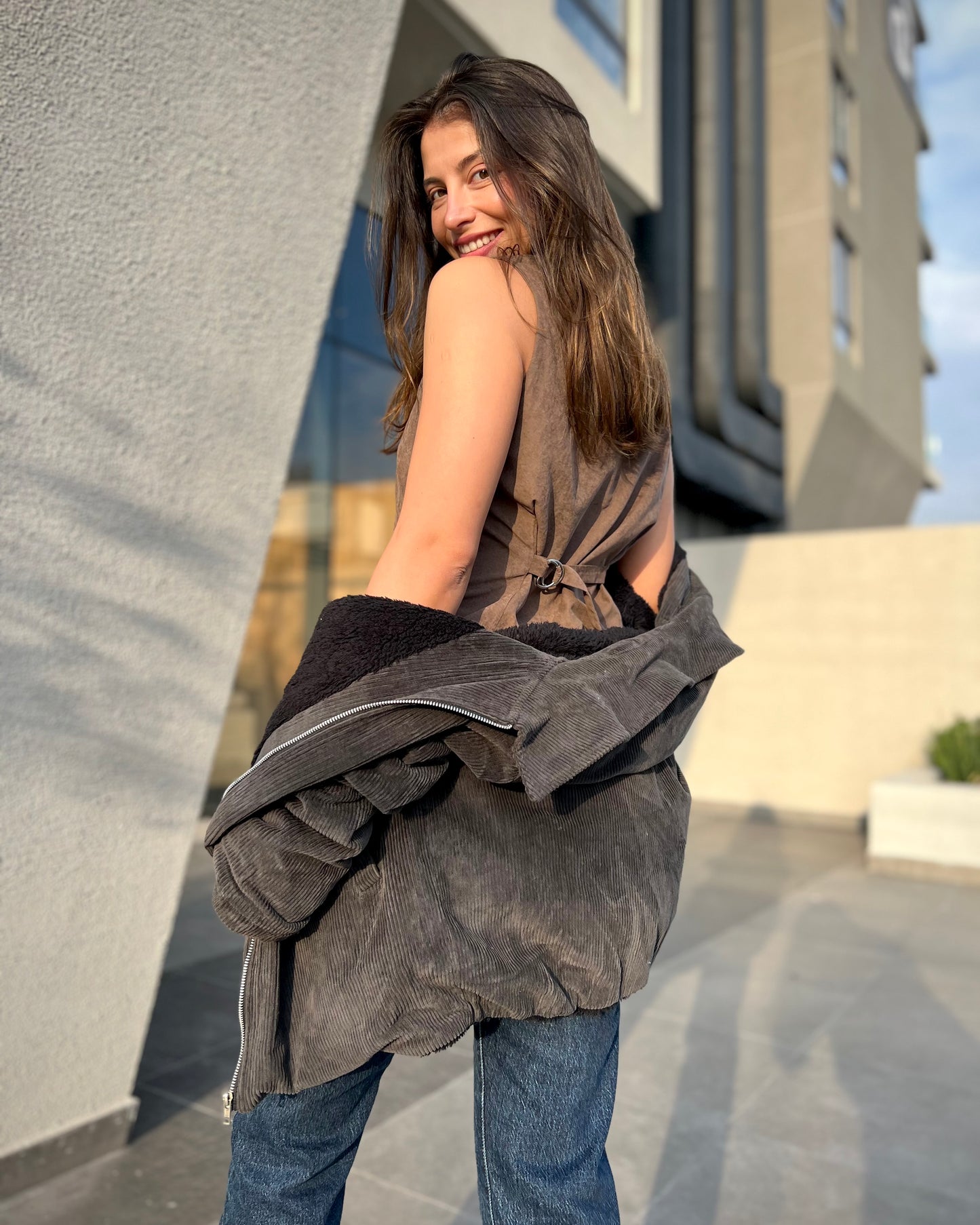 VEST CUPRO CHOCOLATE.