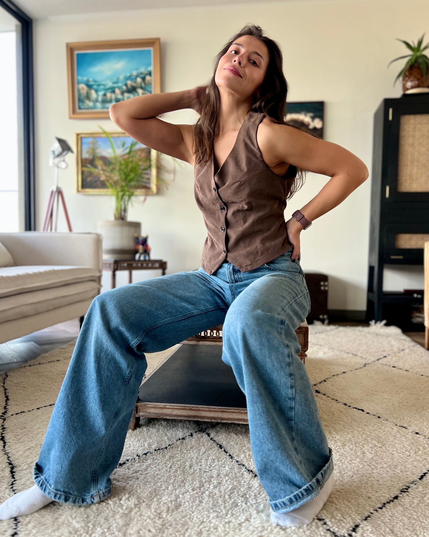 VEST CUPRO CHOCOLATE.