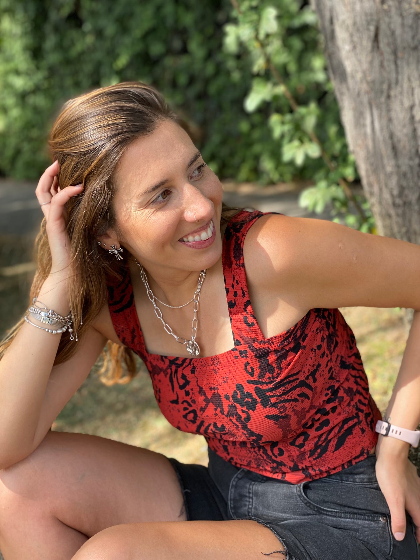 CROP TOP CUADRADO ROJO.