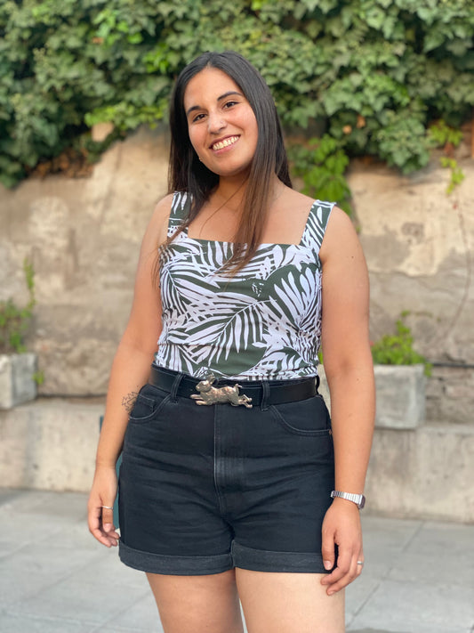 CROP TOP CUADRADO VERDE.