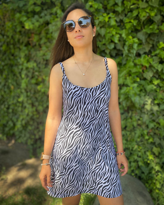 VESTIDO ESCOTE ESPALDA CEBRA.