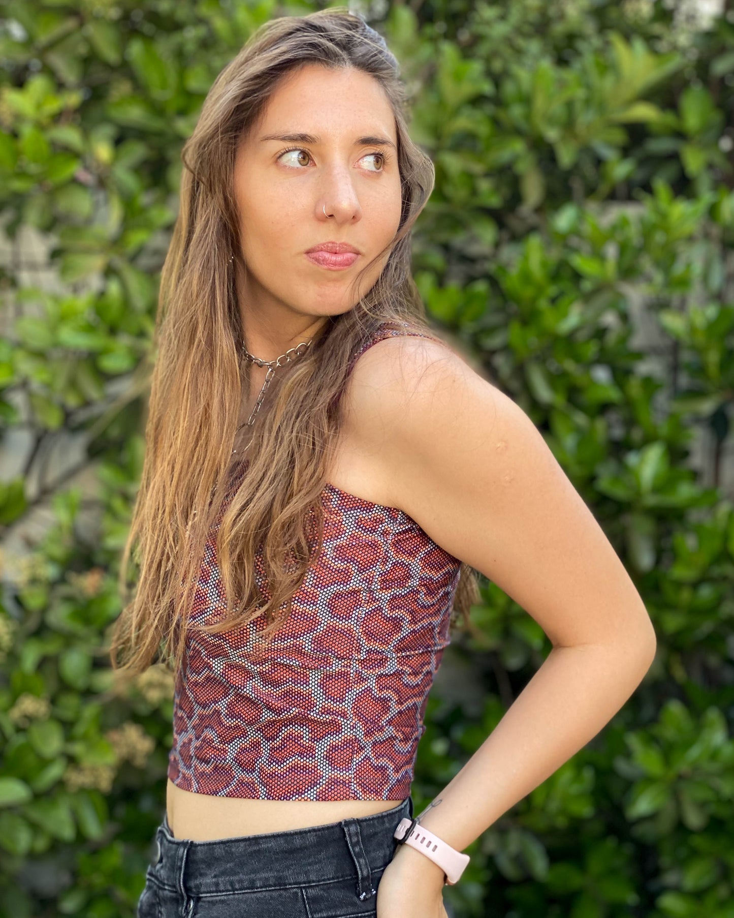 CROP TOP CUADRADO REPTIL.