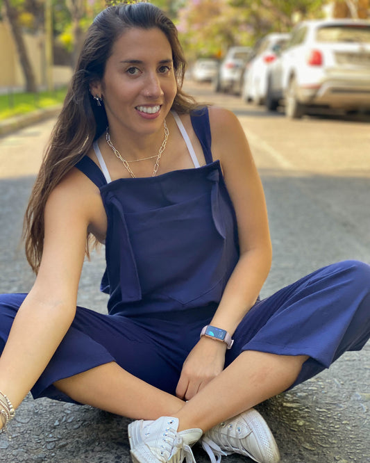 JARDINERA LINO LARGA AZUL.