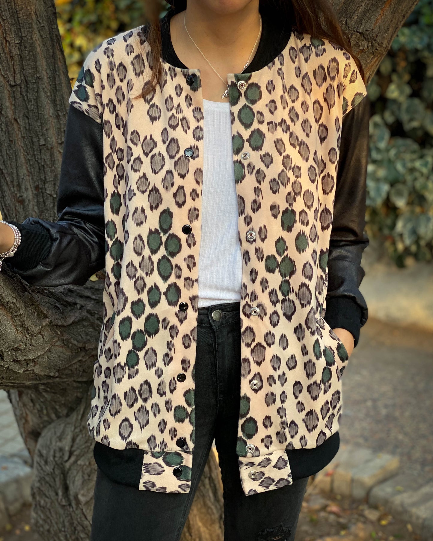 BOMBER PRINT ROSE LARGA.