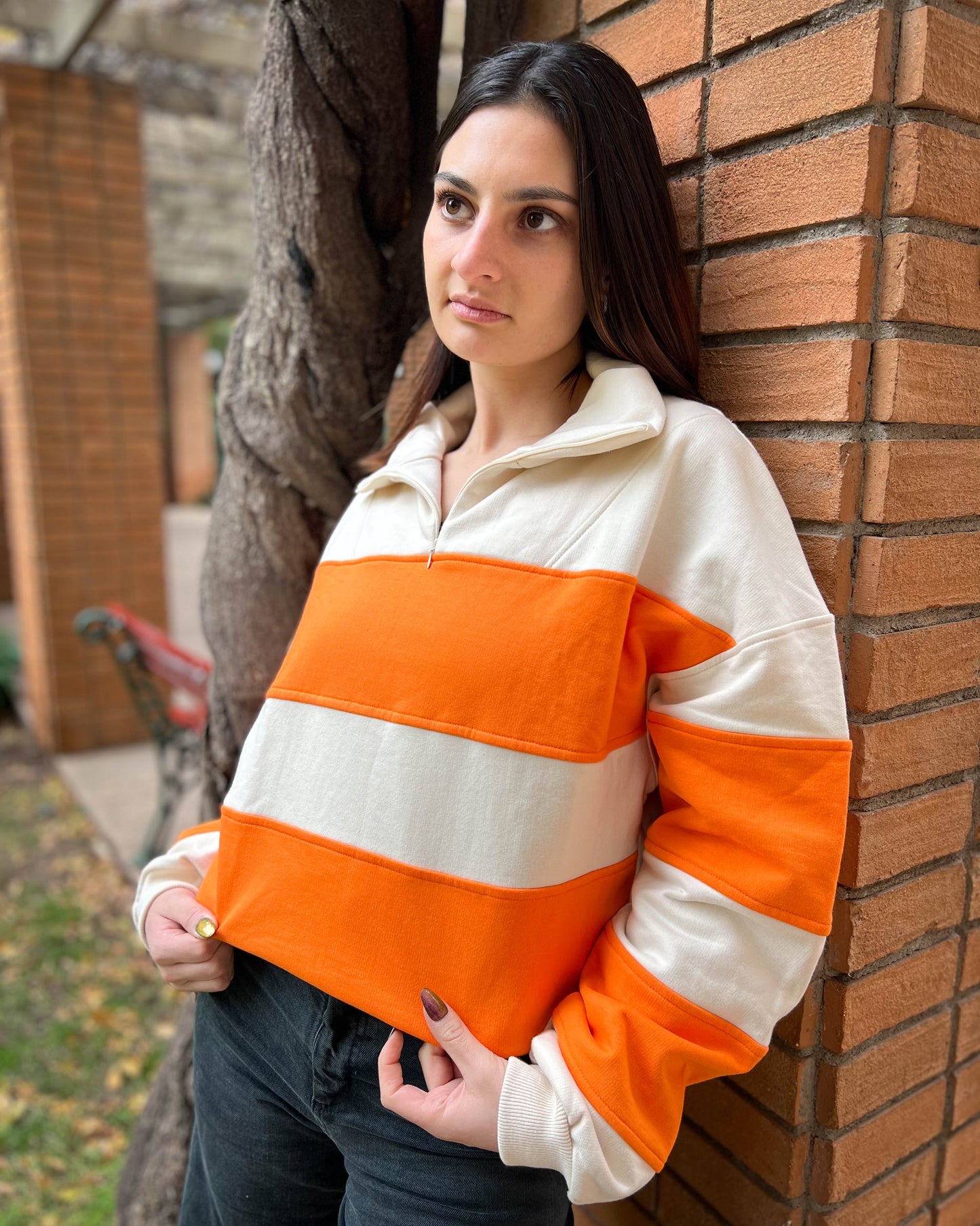 POLERON OVERSIZE NARANJO.