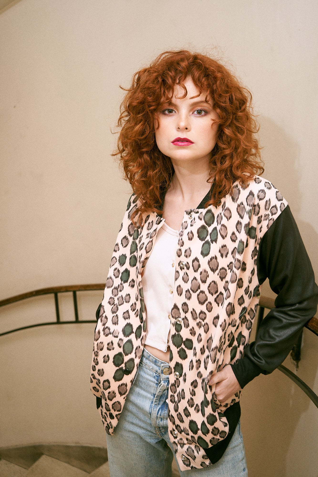 BOMBER PRINT ROSE LARGA.